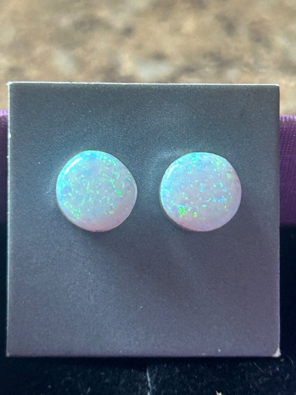 Opal stud earrings